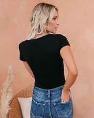 PREORDER - Happy Together Short Sleeve Bodysuit - Black
