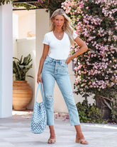 PREORDER - Happy Together Short Sleeve Bodysuit - White