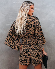 PREORDER - Scratch That Printed Pocketed Tie Romper - Camel