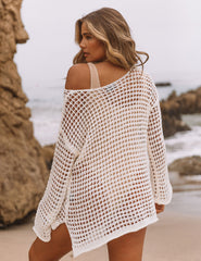 PREORDER - Seashore Open Knit Top - Cream