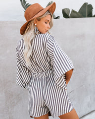 PREORDER - Wind In My Sails Cotton Pocketed Tie Romper