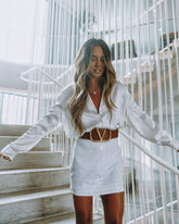 Paparazzi Sequin Mini Skirt - White