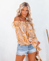 Papaya Printed Off The Shoulder Blouse