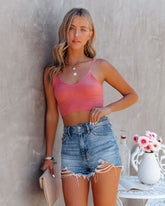 Parka Ribbed Knit Crop Top - Clay