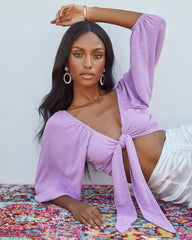 Pattaya Tie Front Crop Top - Orchid