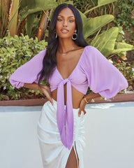 Pattaya Tie Front Crop Top - Orchid