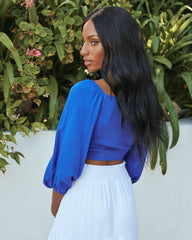 Pattaya Tie Front Crop Top - Royal Blue