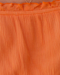 Payson Billowed Crop Top - Tangerine