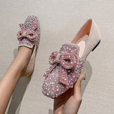 Pearl Bownot Soft Slip-On Flats