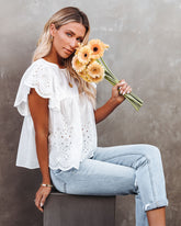 Persephone Cotton Eyelet Babydoll Top