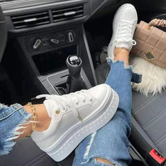Platform Artificial Pu Lace-Up Casual Shoes