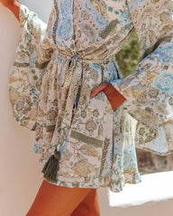 Playful Palms Flutter Sleeve Pocketed Romper