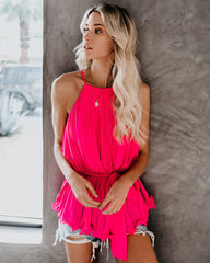 Pleats To Meet You Tie Top - Pink