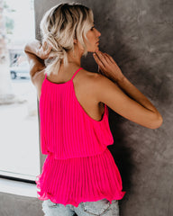Pleats To Meet You Tie Top - Pink