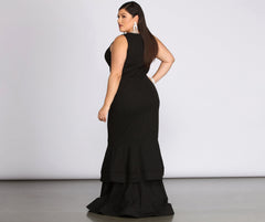 Plus Sandra Glitter Ruffle Dress