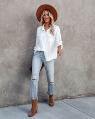 Pomona Button Down Knit Top - Ivory