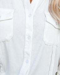 Pomona Button Down Knit Top - Ivory