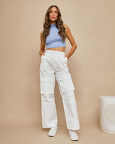 Popular Cotton Cargo Pants - White