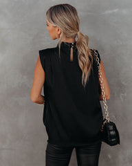 Prestige Satin Cowl Neck Blouse - Black