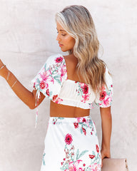 Primrose Path Puff Sleeve Crop Top