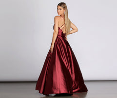 Priscilla Satin Evening Gown