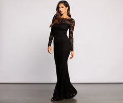 Priscilla Scalloped Lace Boat Neck Mermaid Dress