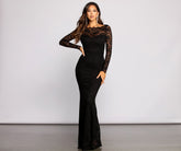 Priscilla Scalloped Lace Boat Neck Mermaid Dress