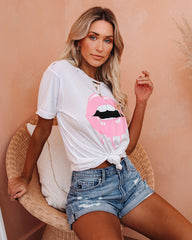 Pucker Up Distressed Cotton Tee