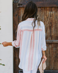 Puerto Rico Striped Button Down Top