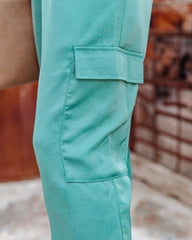 Quince Pocketed Satin Utility Jumpsuit - Mineral Blue