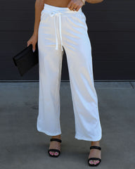 Quincy Drawstring Pants - White