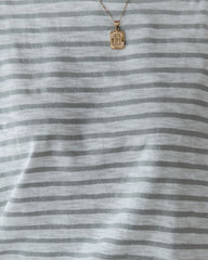 Raelle Cotton Blend Striped Top - White Mint