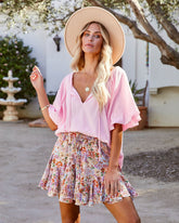 Rafa Cotton Puff Sleeve Top - Pink