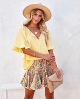 Rafa Cotton Puff Sleeve Top - Yellow