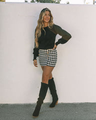 Rafaella Houndstooth Mini Skirt