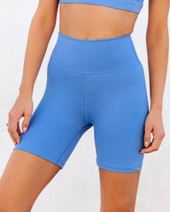 Rain Or Shine Biker Shorts - Blue