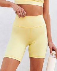 Rain Or Shine Biker Shorts - Lemon