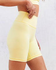 Rain Or Shine Biker Shorts - Lemon