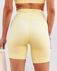 Rain Or Shine Biker Shorts - Lemon