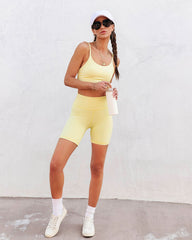 Rain Or Shine Biker Shorts - Lemon