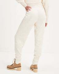 Rainy Day Glam Chenille Jogger Pants - Cream