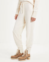 Rainy Day Glam Chenille Jogger Pants - Cream