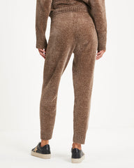 Rainy Day Glam Chenille Jogger Pants - Mocha