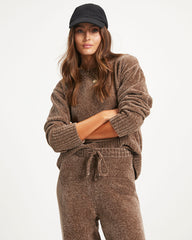 Rainy Day Glam Chenille Pullover Sweater - Mocha