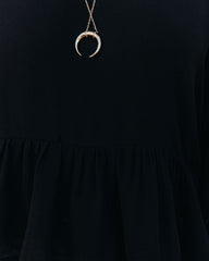 Raisa Relaxed Peplum Top - Black