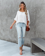 Raisa Relaxed Peplum Top - Stone