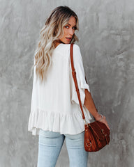 Raisa Relaxed Peplum Top - Stone