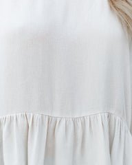 Raisa Relaxed Peplum Top - Stone