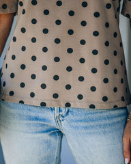 Ralph Cotton Puff Sleeve Polka Dot Top