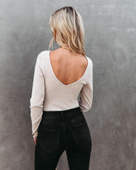 Raquel Ribbed Bodysuit - Beige